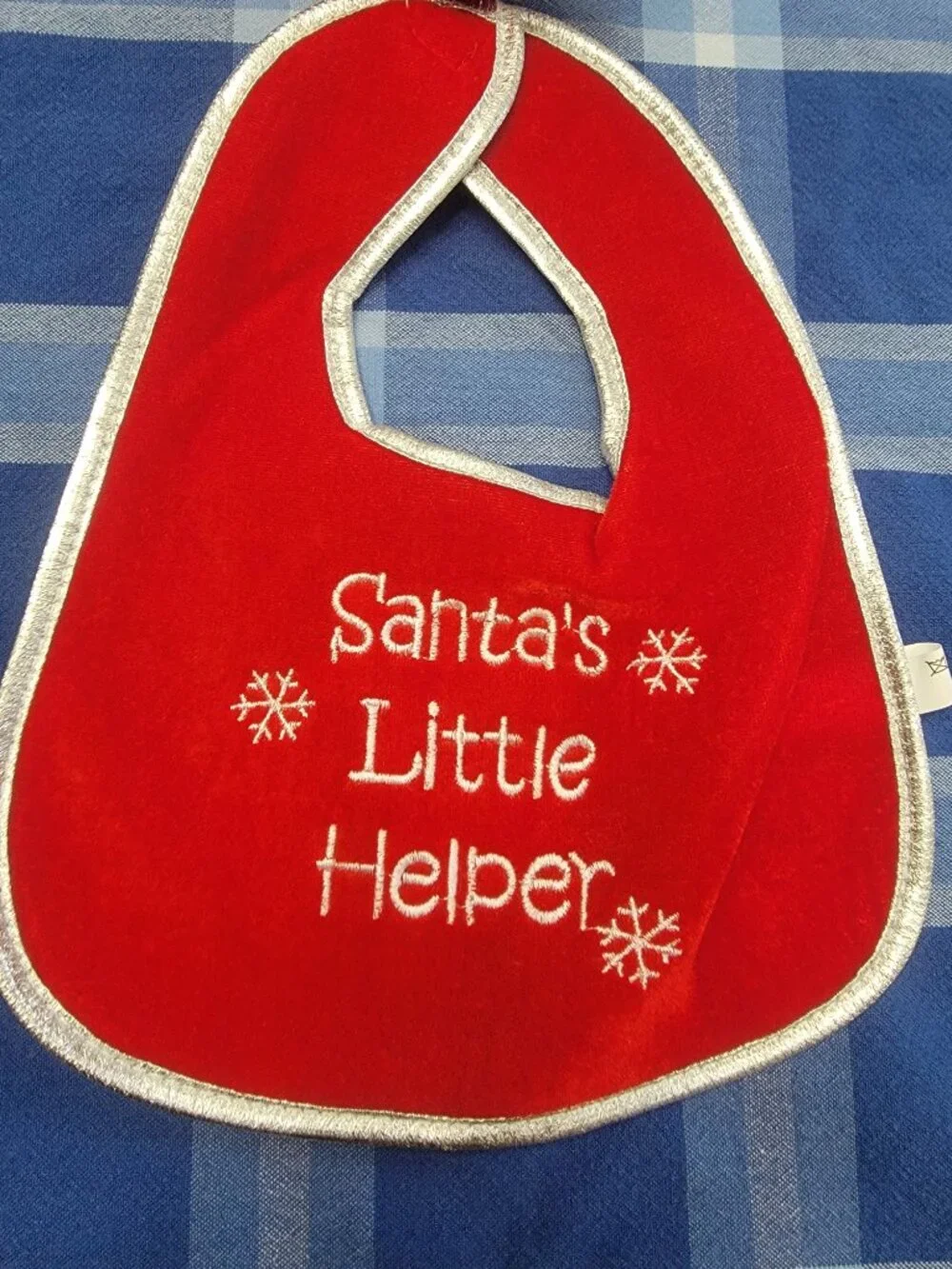 Christmas Santa's Little Helper Baby Infant Hat Cap and Bib NWT